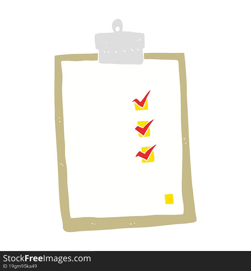 flat color illustration of a cartoon check list