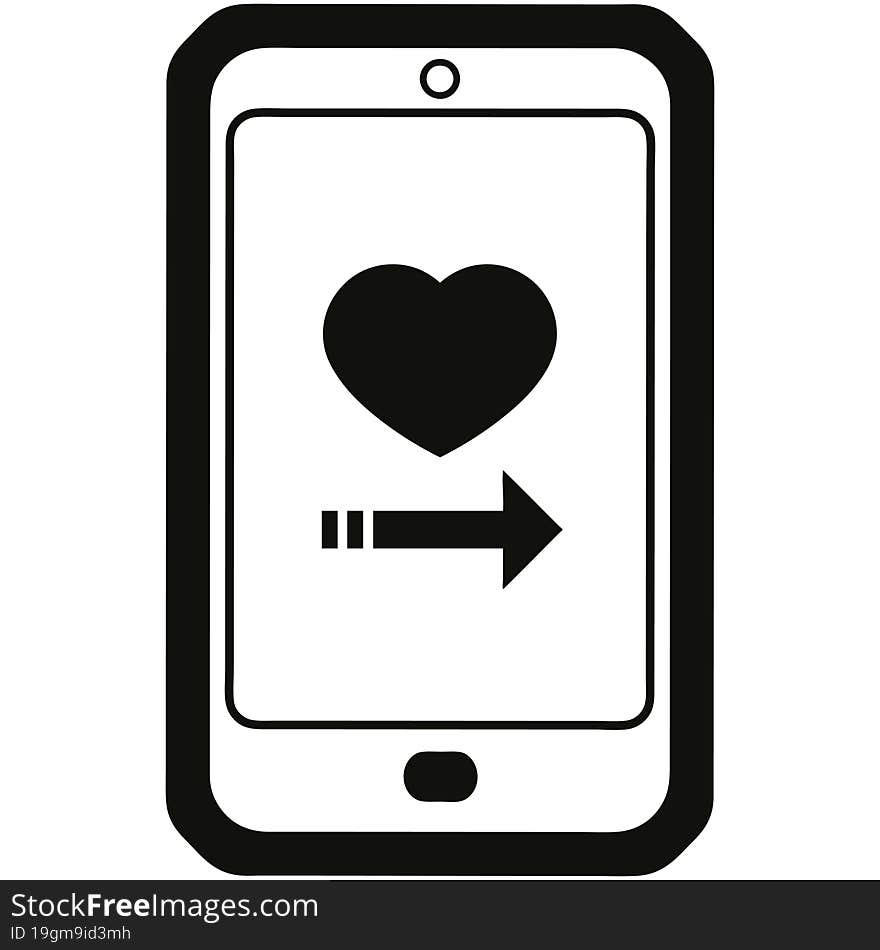 dating app on cell phone graphic icon