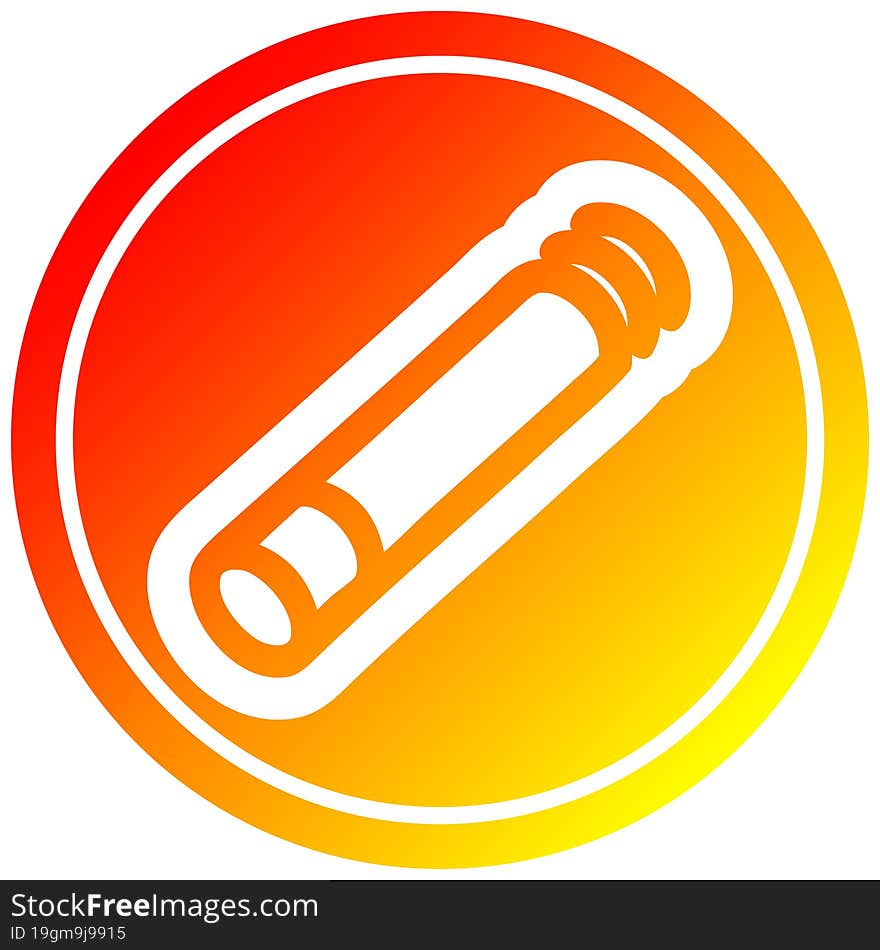 lit cigarette circular in hot gradient spectrum