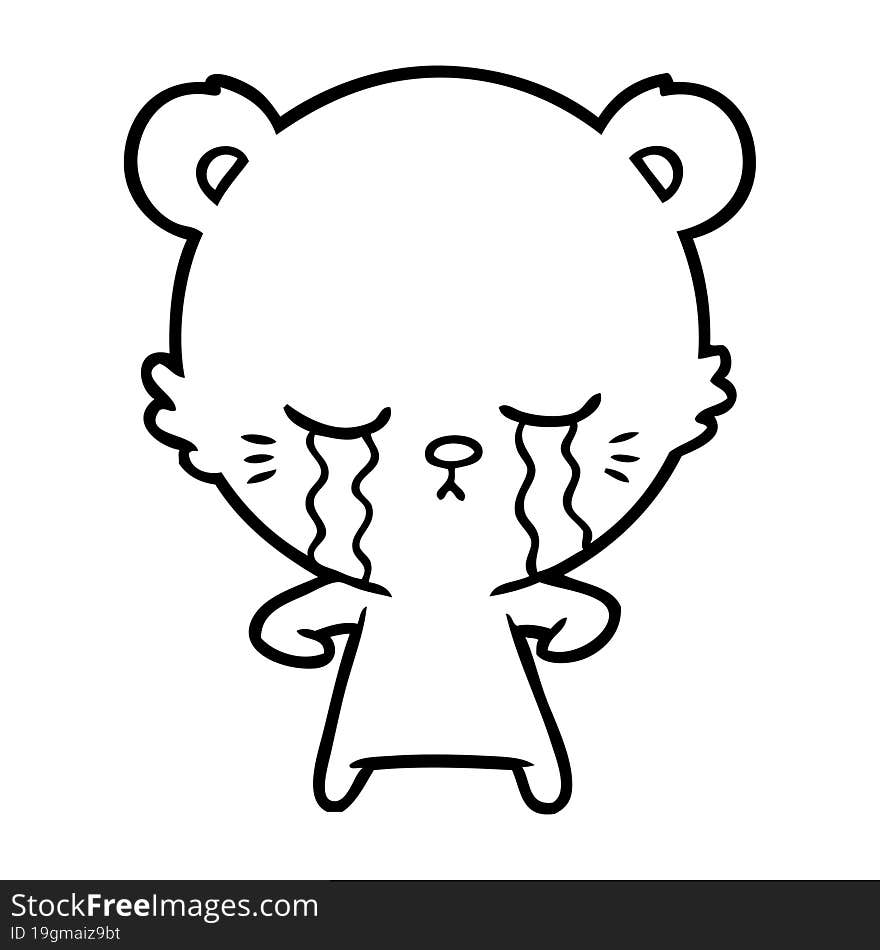 crying cartoon polarbear. crying cartoon polarbear