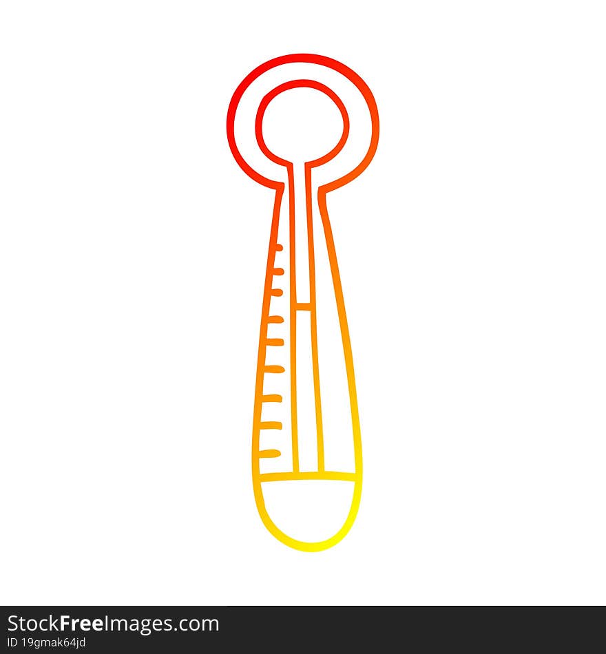 warm gradient line drawing cartoon hot thermometer