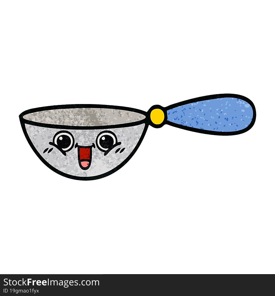 retro grunge texture cartoon of a measuring spoon