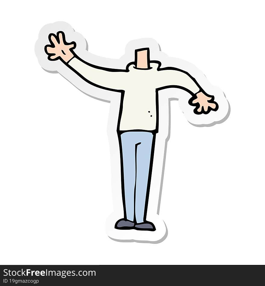 sticker of a cartoon male gesturing body