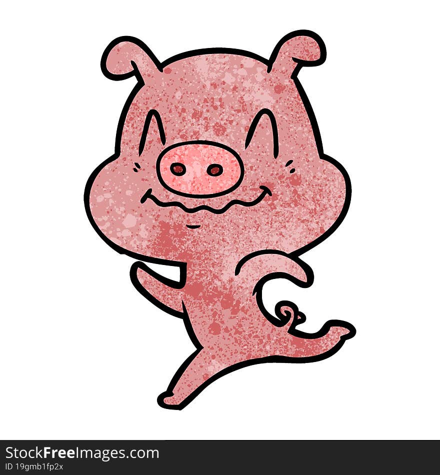 nervous cartoon pig. nervous cartoon pig