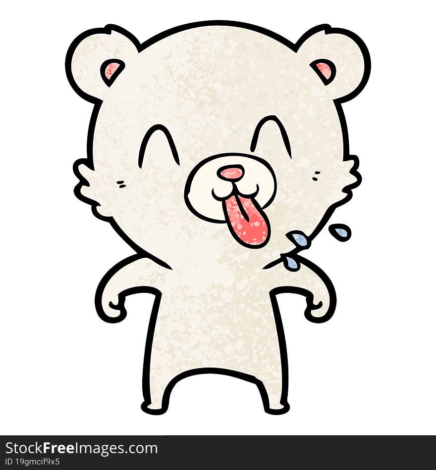 rude cartoon polar bear sticking out tongue. rude cartoon polar bear sticking out tongue