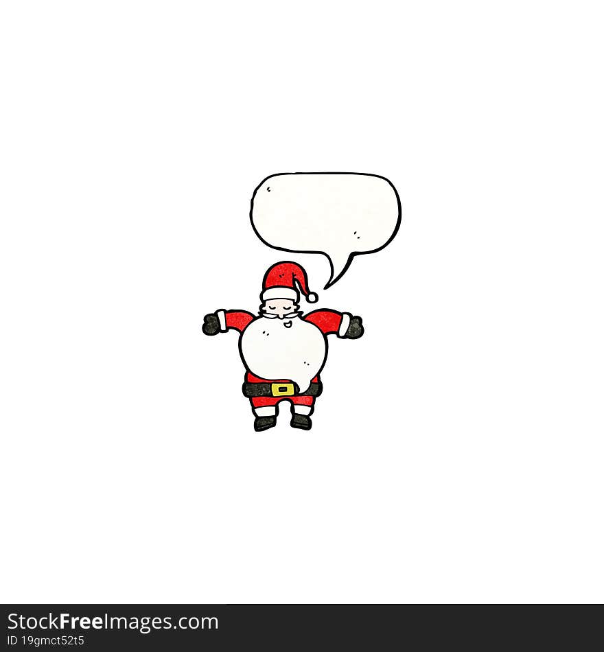 cartoon santa claus with speech bubble