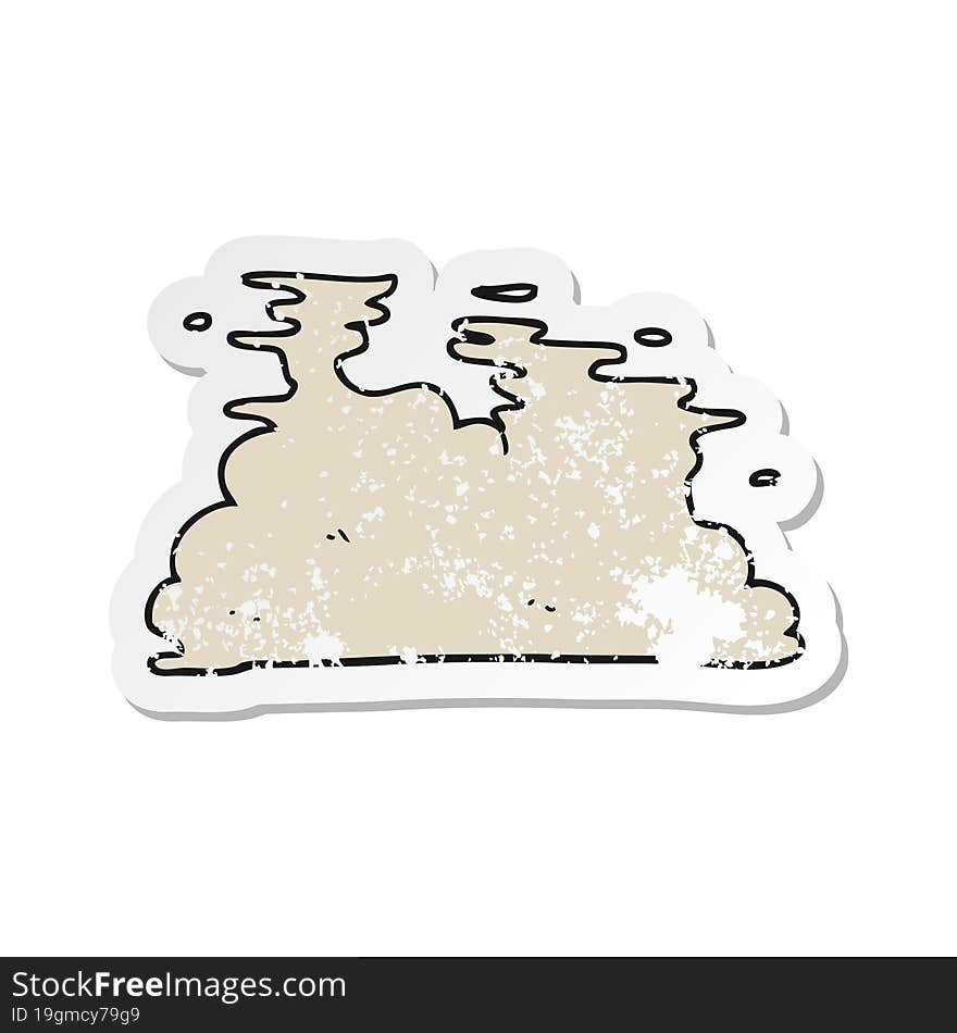 retro distressed sticker of a cartoon steam