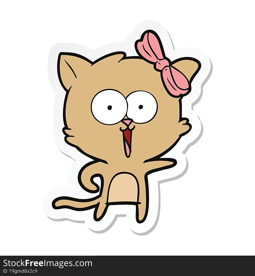 sticker of a cartoon cat