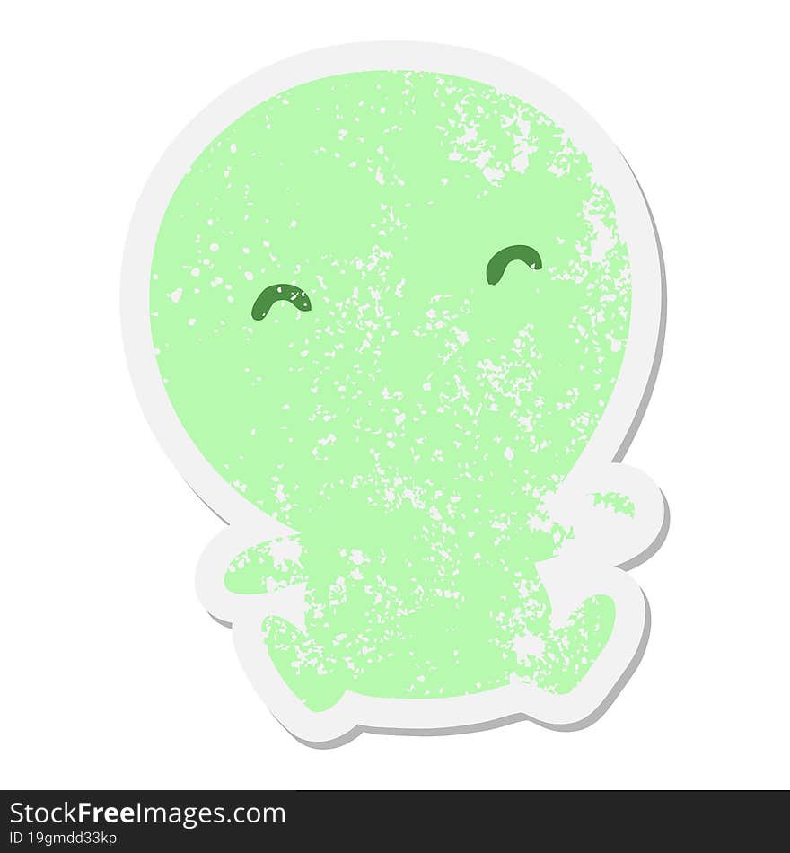 cute little alien grunge sticker