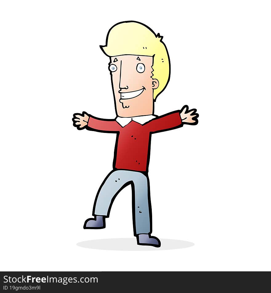 cartoon happy man