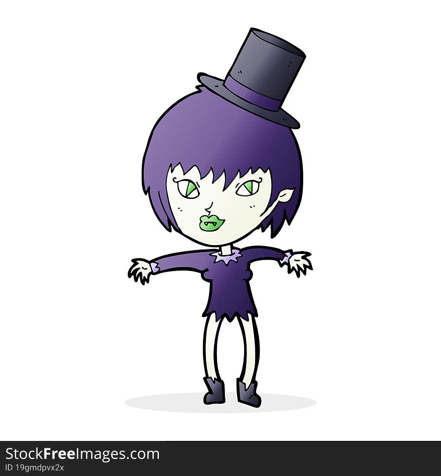 Cartoon Halloween Vampire Girl