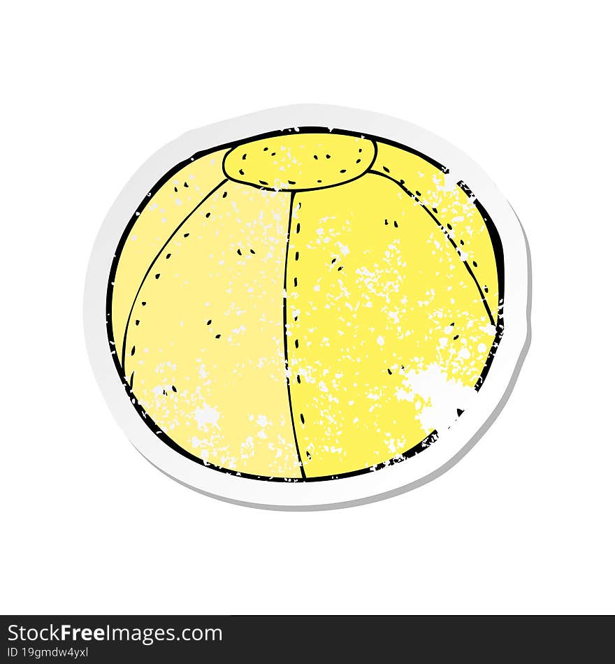 retro distressed sticker of a cartoon stitched football