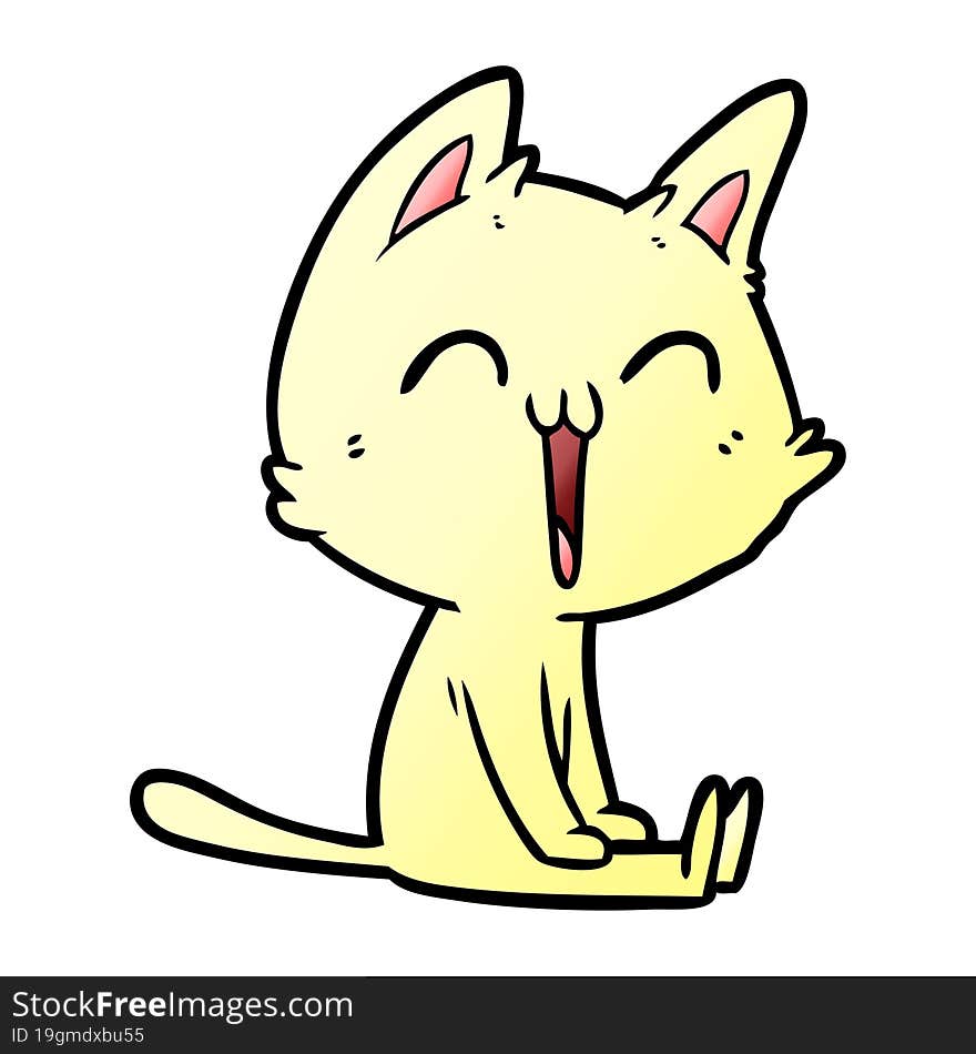 happy cartoon cat. happy cartoon cat