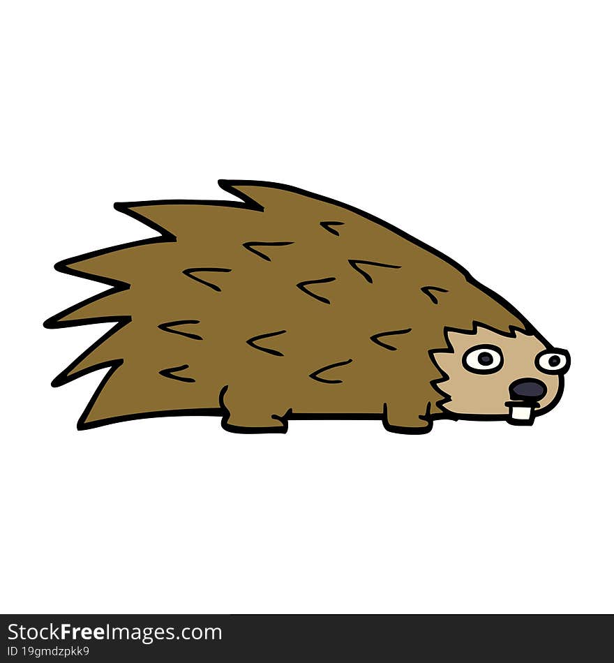 cartoon doodle spiky hedgehog