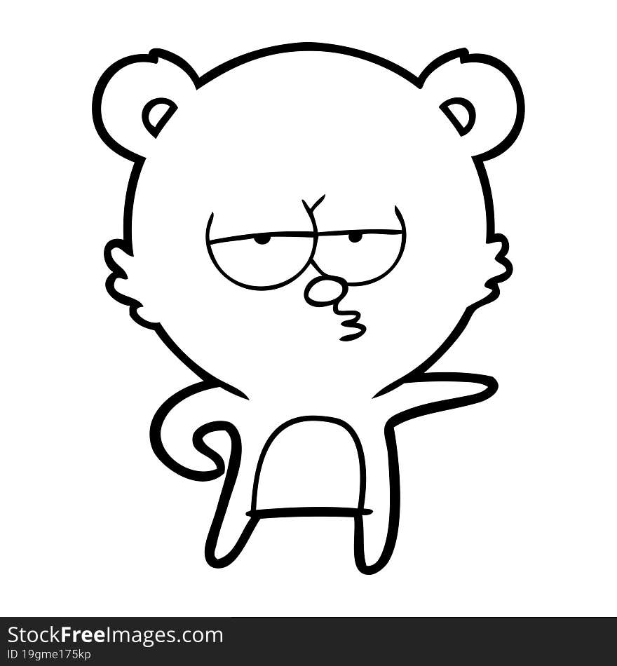 bored bear cartoon. bored bear cartoon