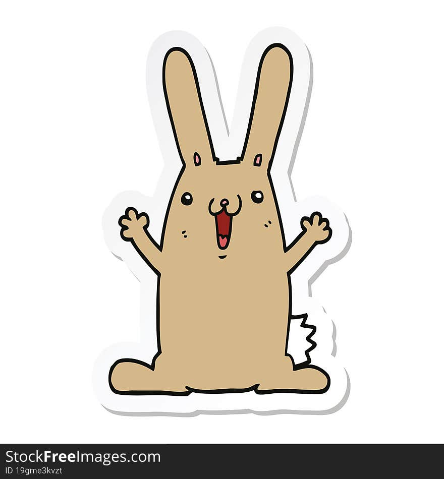 sticker of a cartoon rabbit