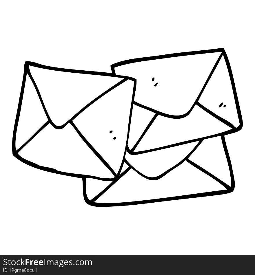 line drawing cartoon letter