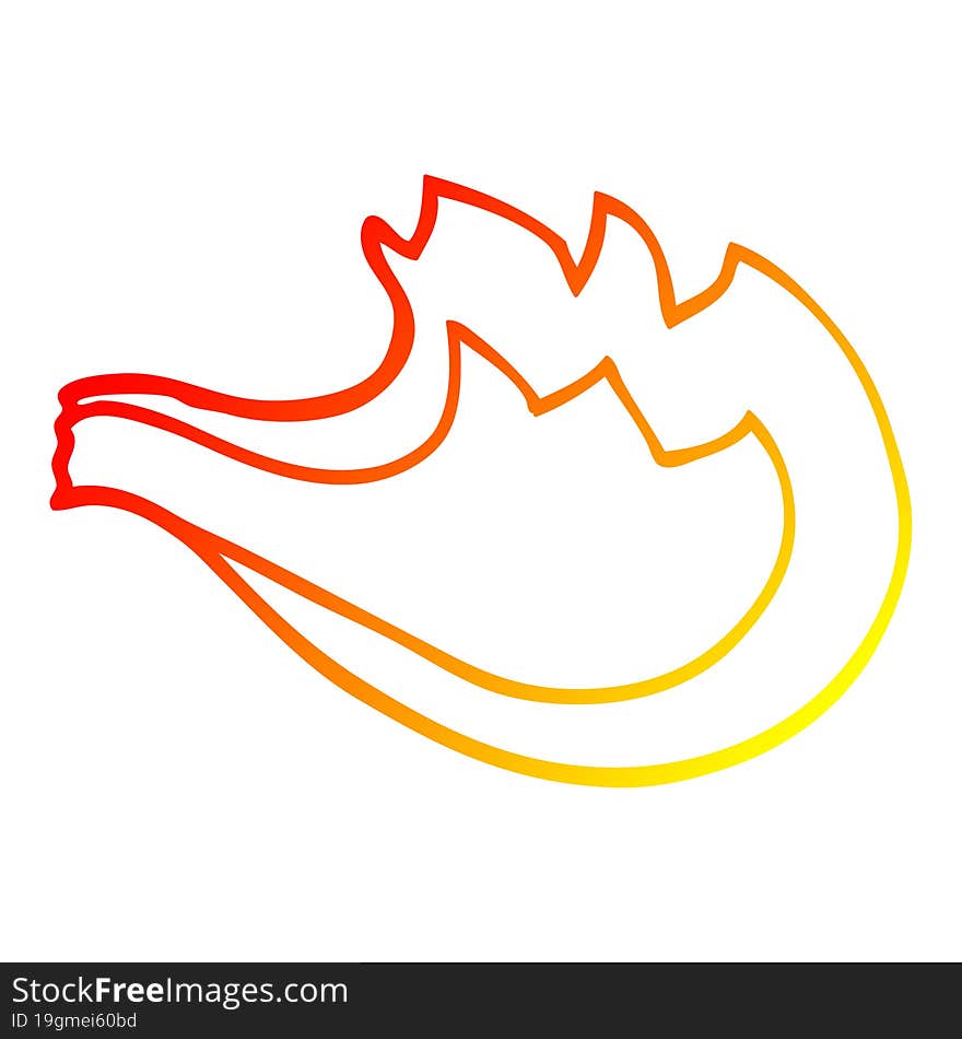 warm gradient line drawing cartoon flame