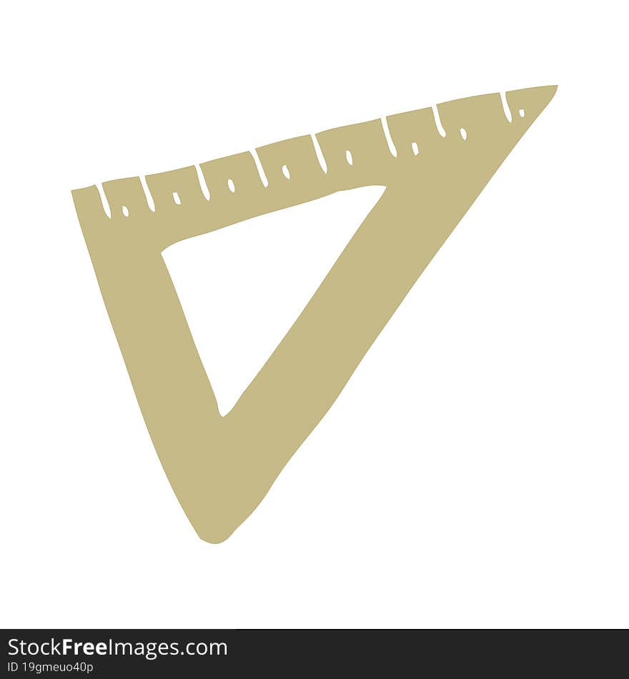 flat color illustration of set square. flat color illustration of set square