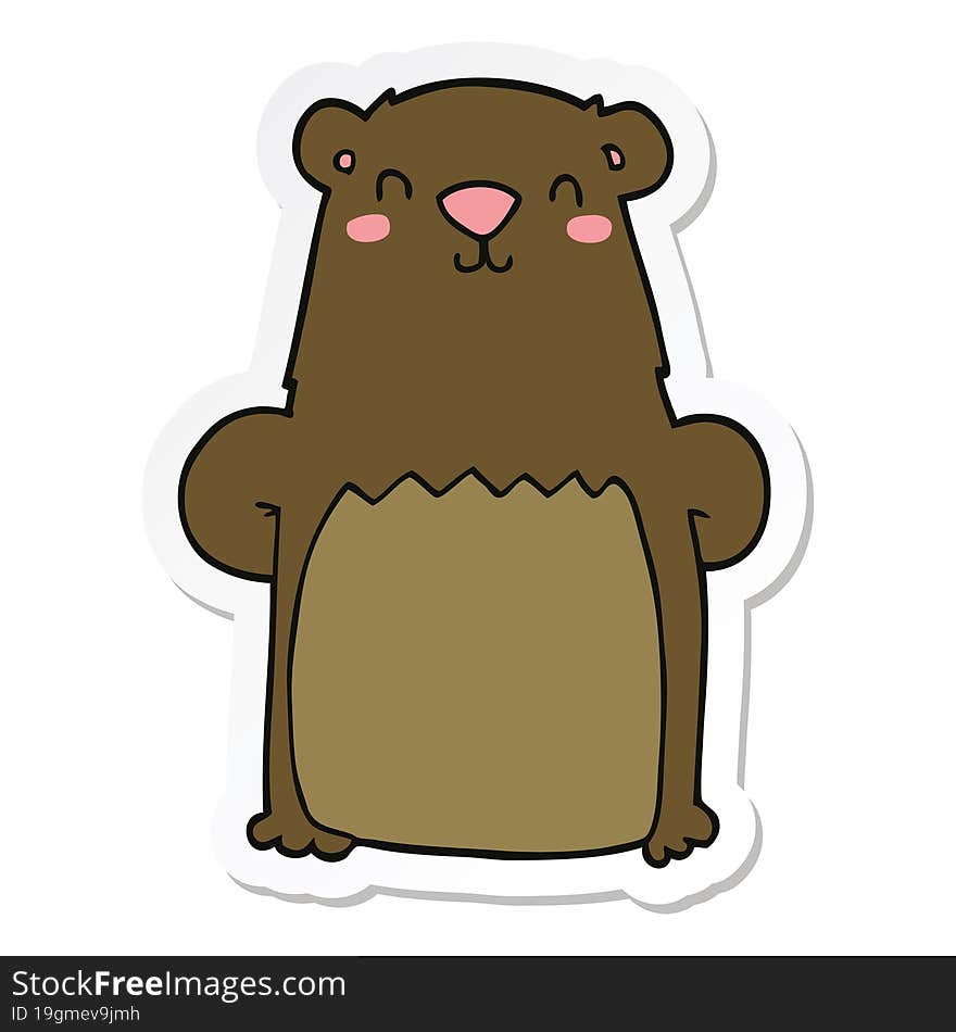 Sticker Of A Cartoon Bear