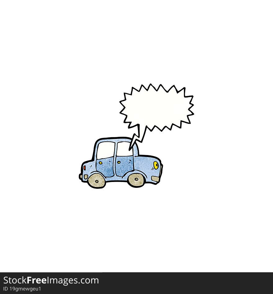 cartoon car with speech bubble