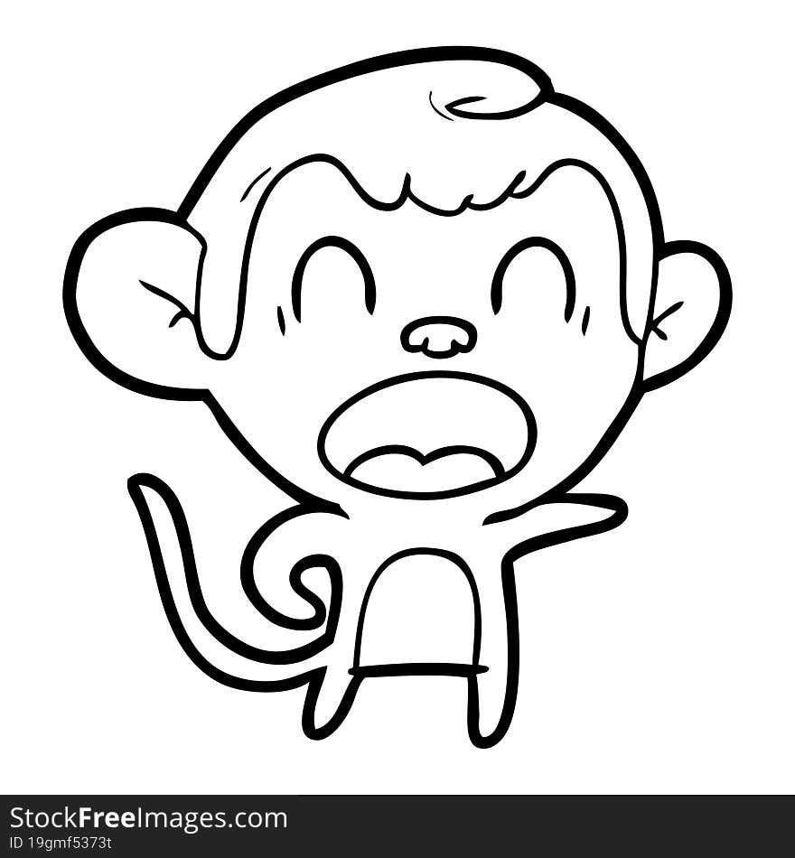 shouting cartoon monkey. shouting cartoon monkey