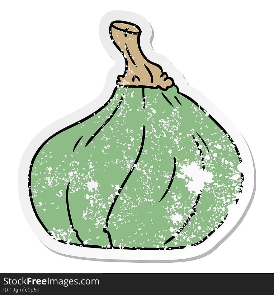 distressed sticker cartoon doodle of a pumpkin