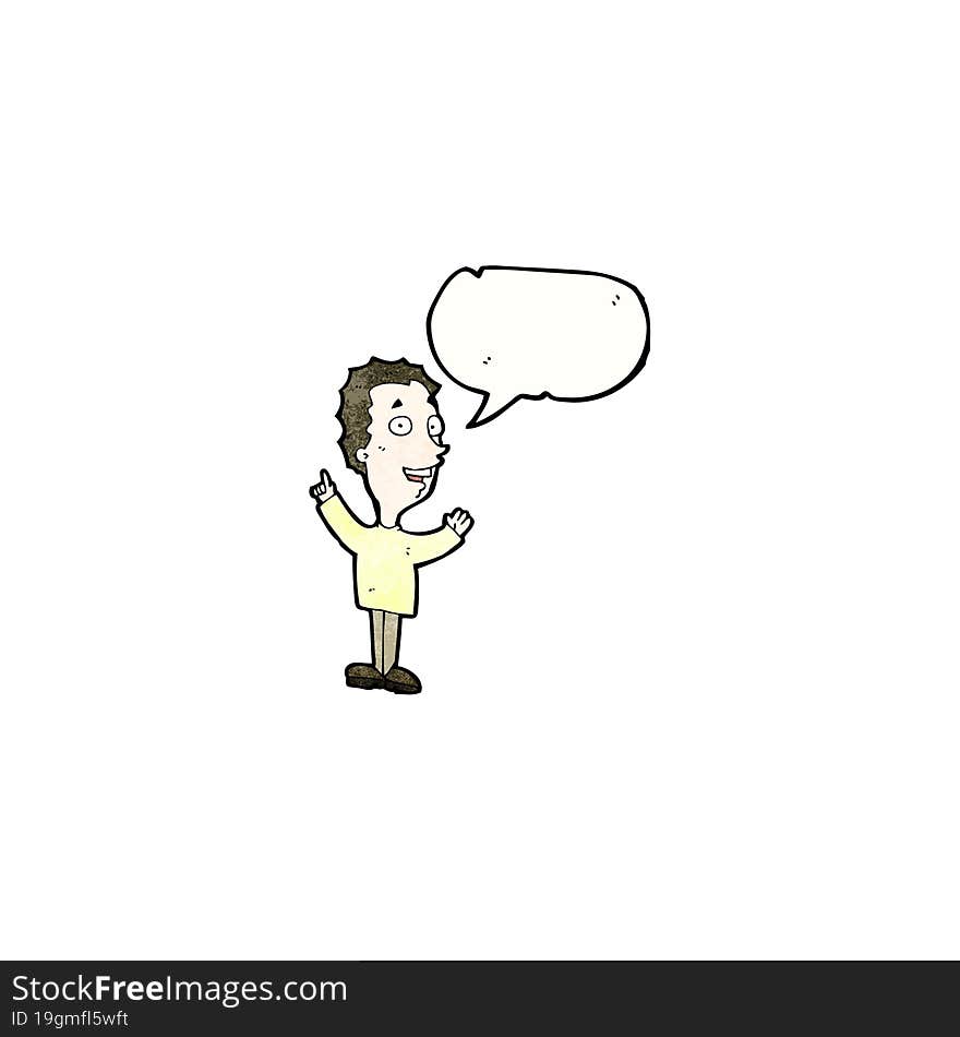 cartoon man explaining idea