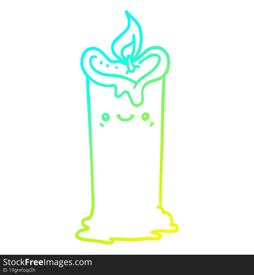 cold gradient line drawing cartoon candle