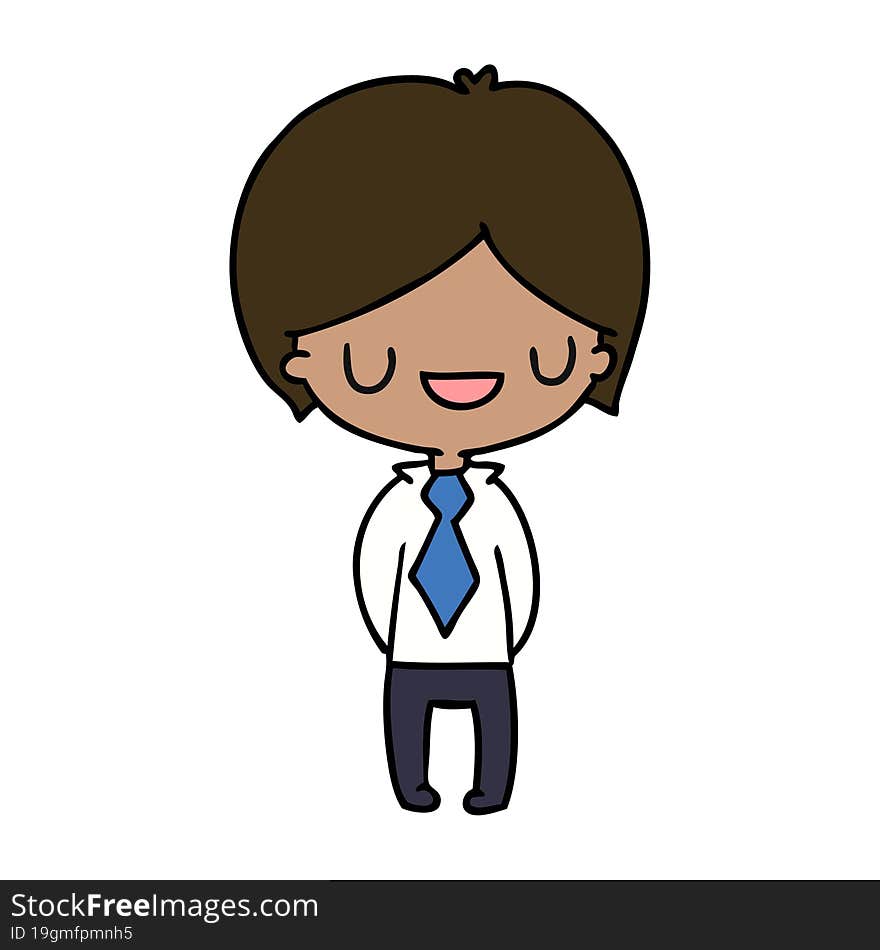 cartoon illustration of a kawaii cute boy. cartoon illustration of a kawaii cute boy