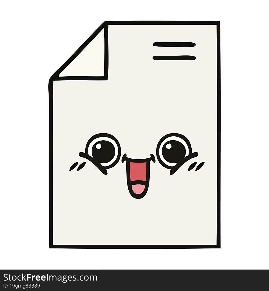 cute cartoon sheet of paper