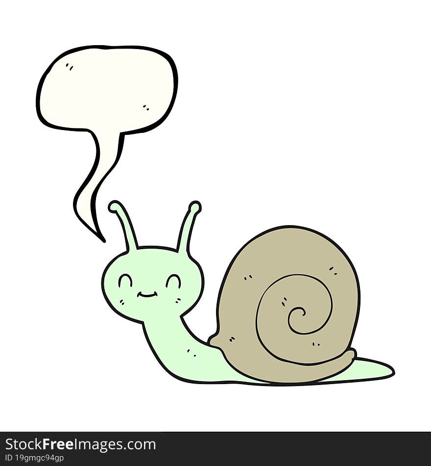 Speech Bubble Cartoon Cute Snail