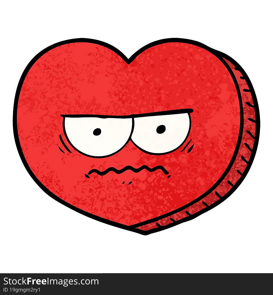 cartoon angry heart. cartoon angry heart