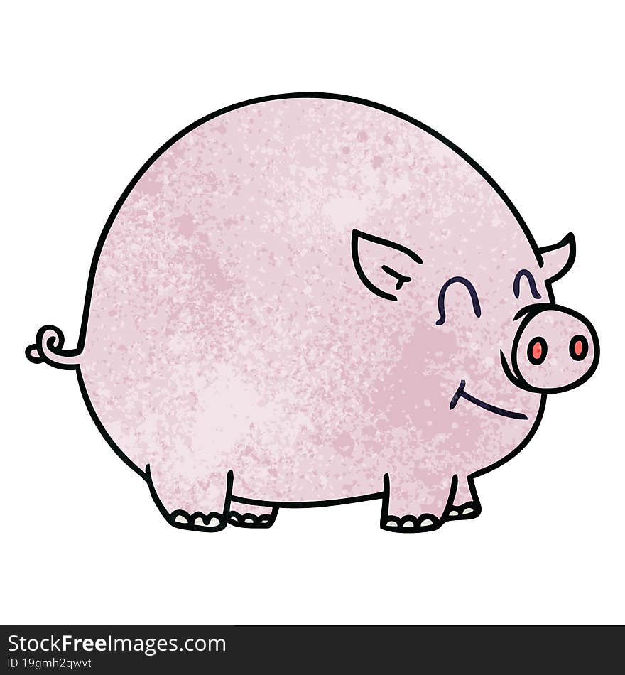 quirky hand drawn cartoon pig