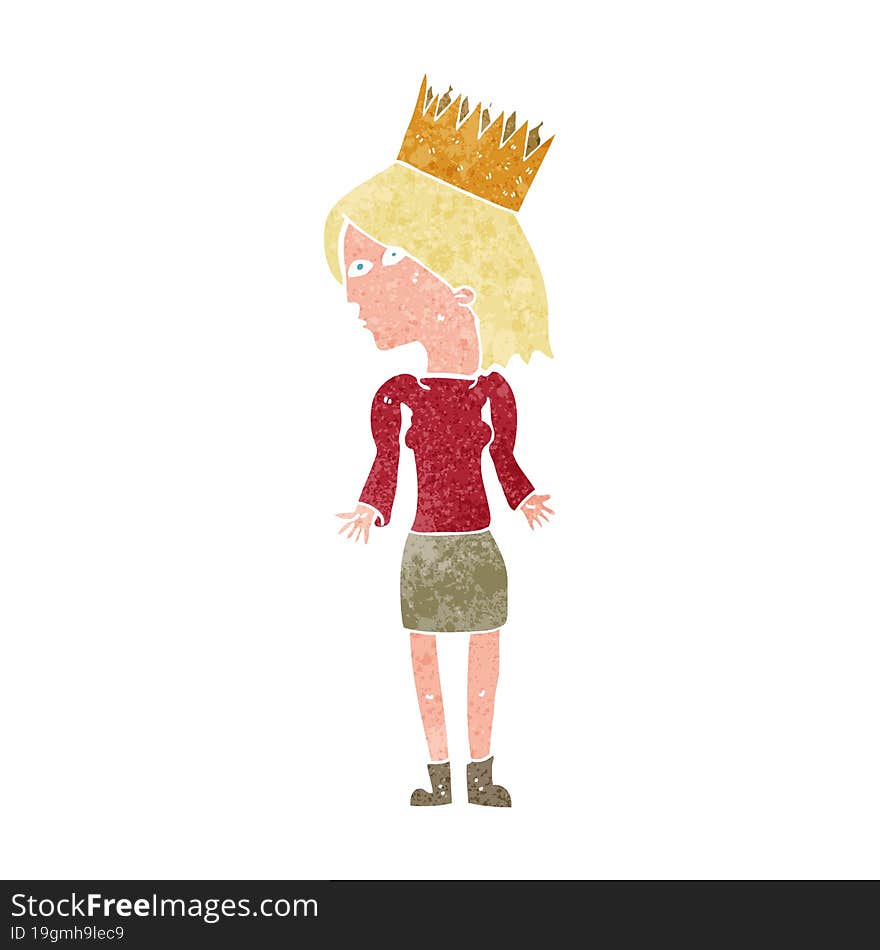 cartoon woman wearing crown