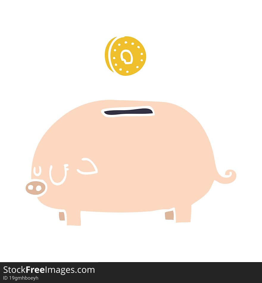 cartoon doodle piggy bank