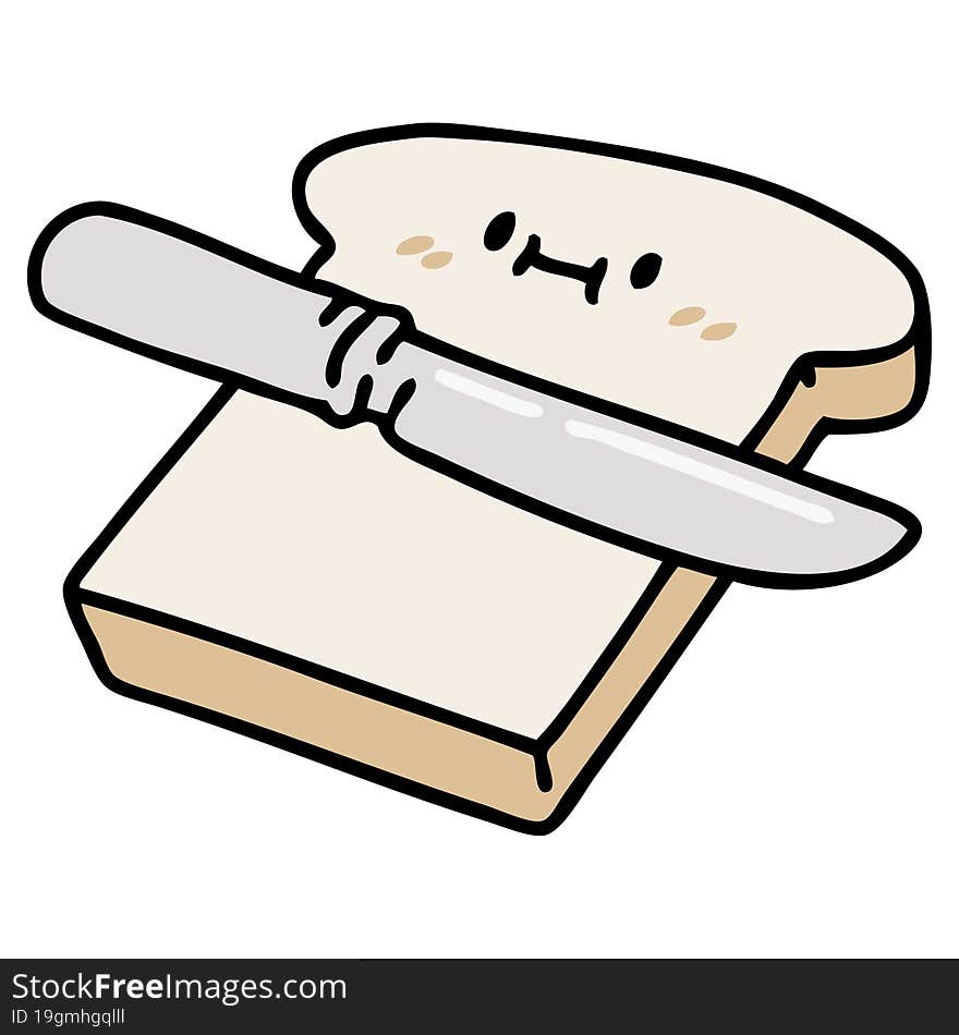 cartoon of a happy piece of toast