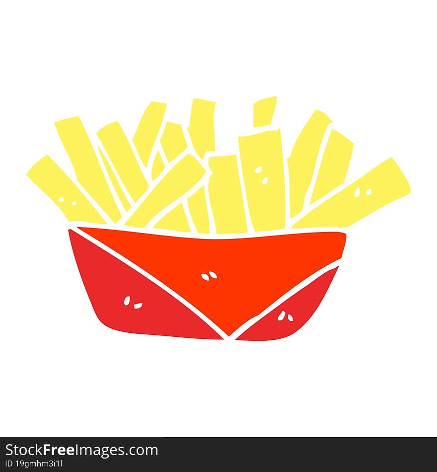 flat color illustration cartoon french fries