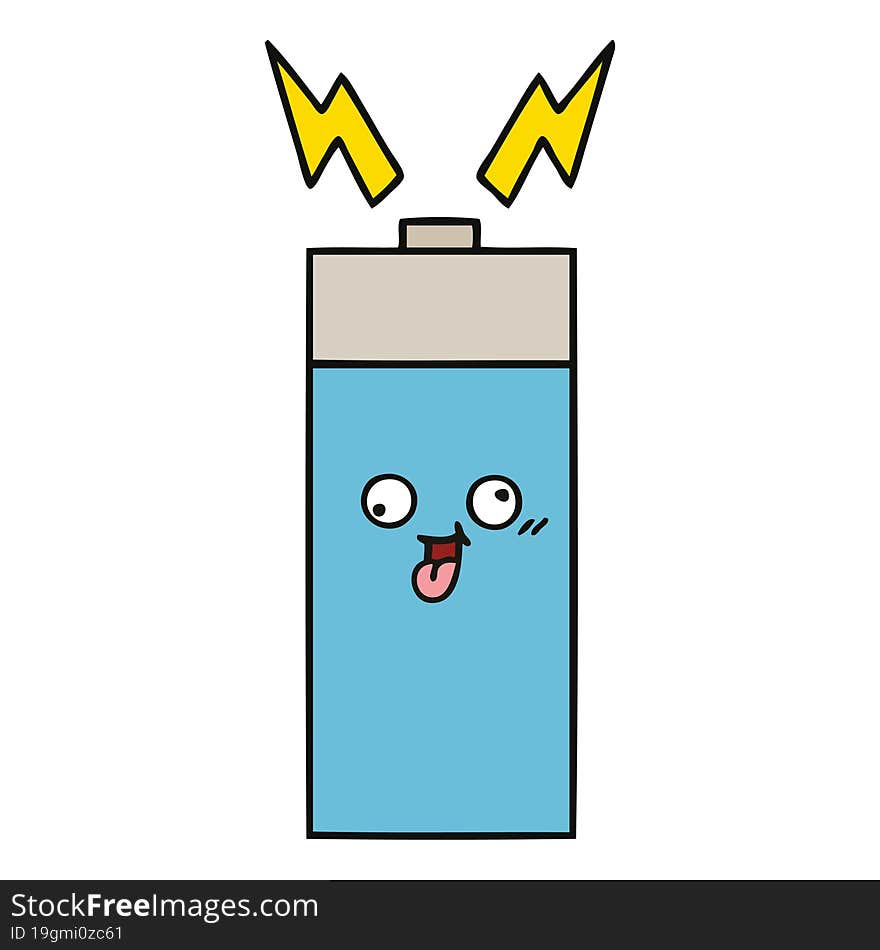 cute cartoon of a battery. cute cartoon of a battery