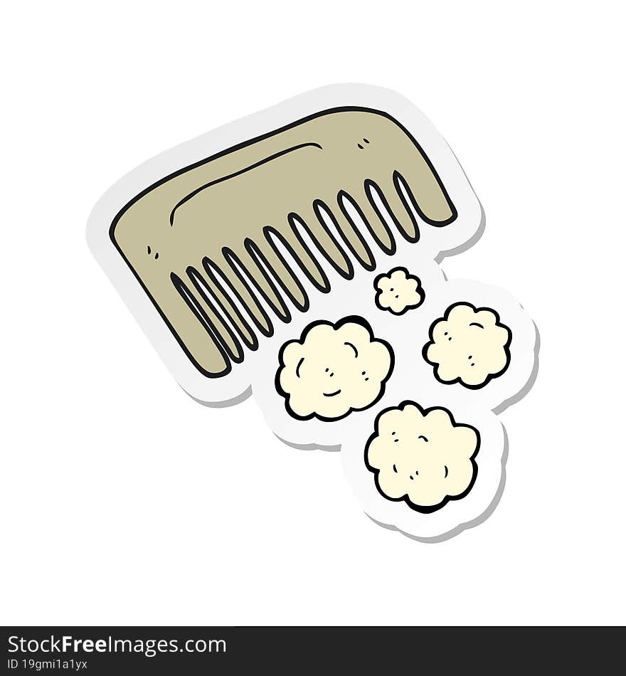 sticker of a cartoon comb