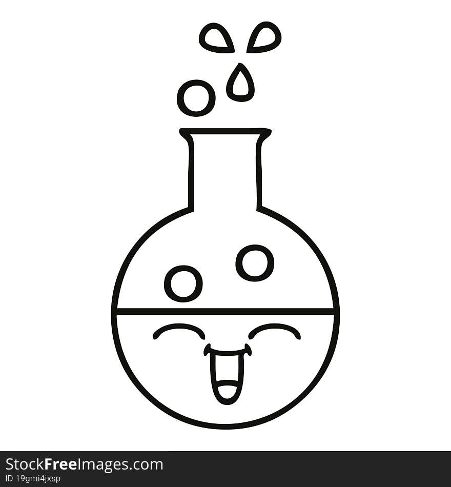 line drawing cartoon of a test tube