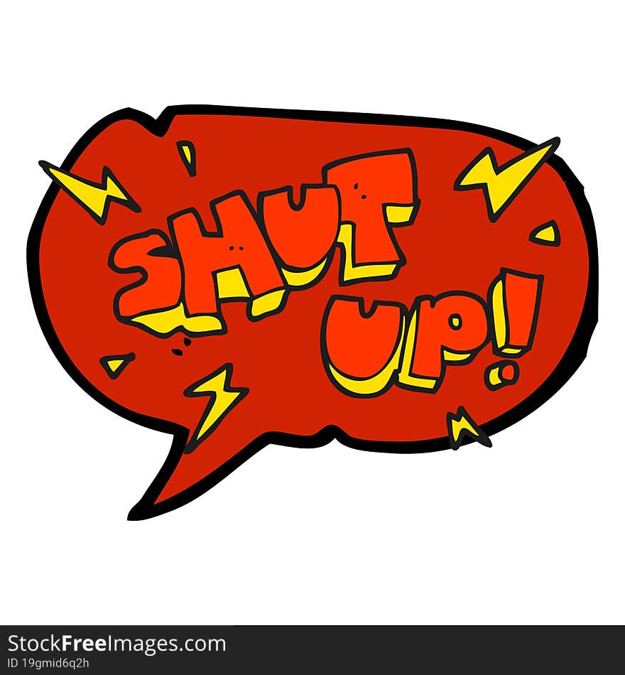 speech bubble cartoon shut up! symbol