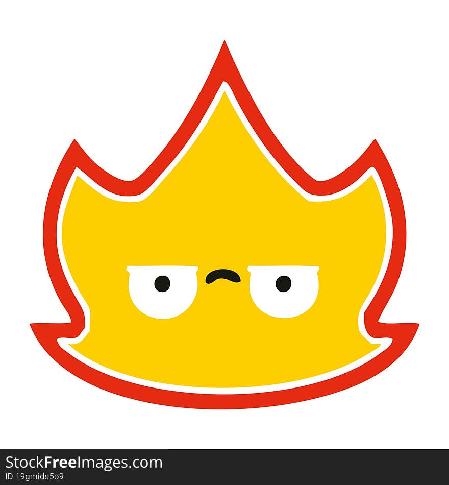 flat color retro cartoon of a fire