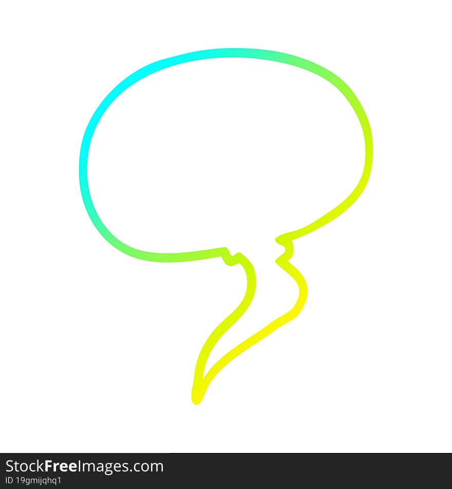 cold gradient line drawing cartoon speech bubble