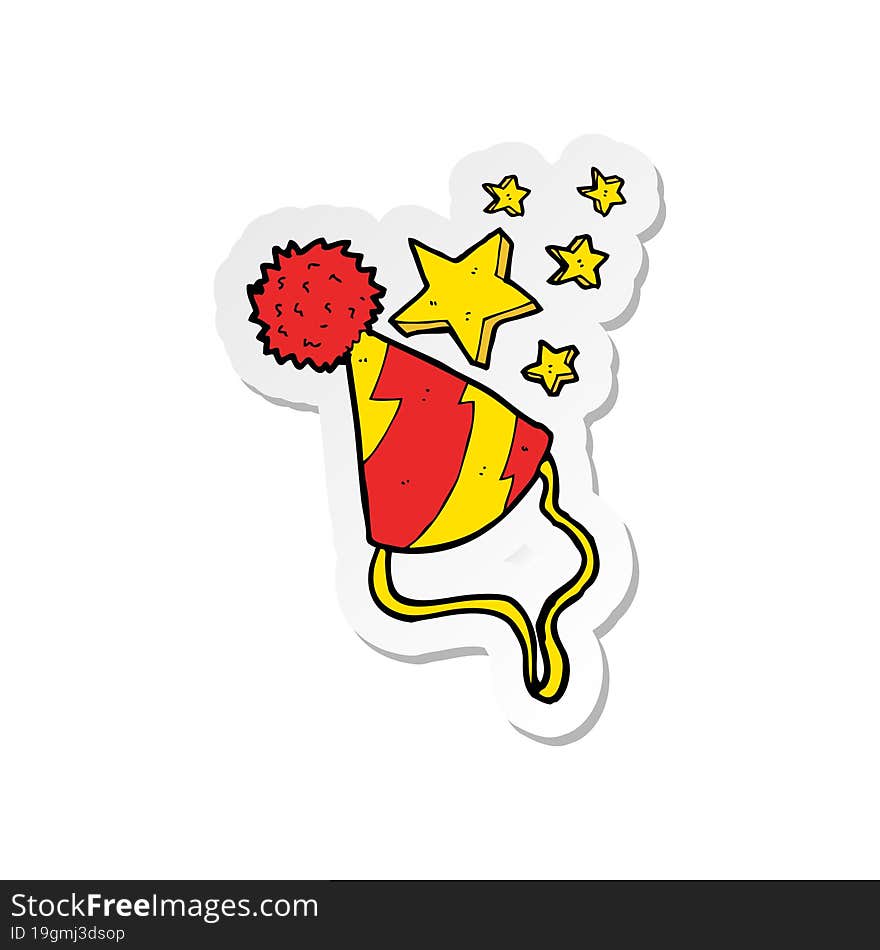 sticker of a cartoon party hat