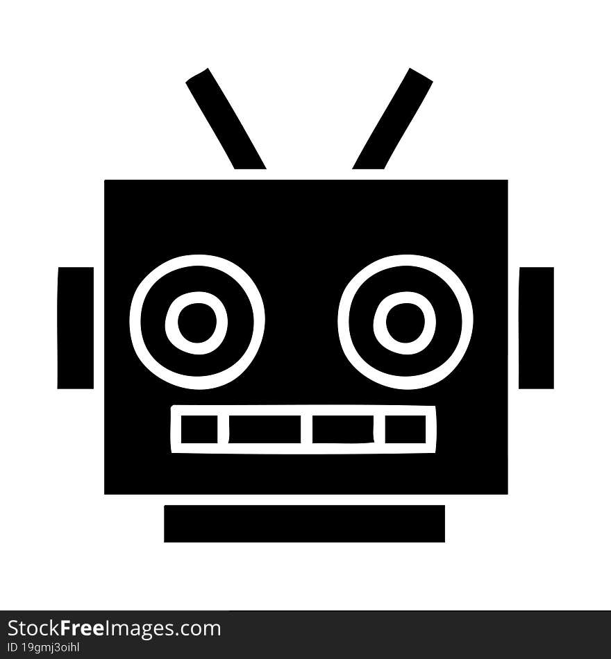 flat symbol robot head