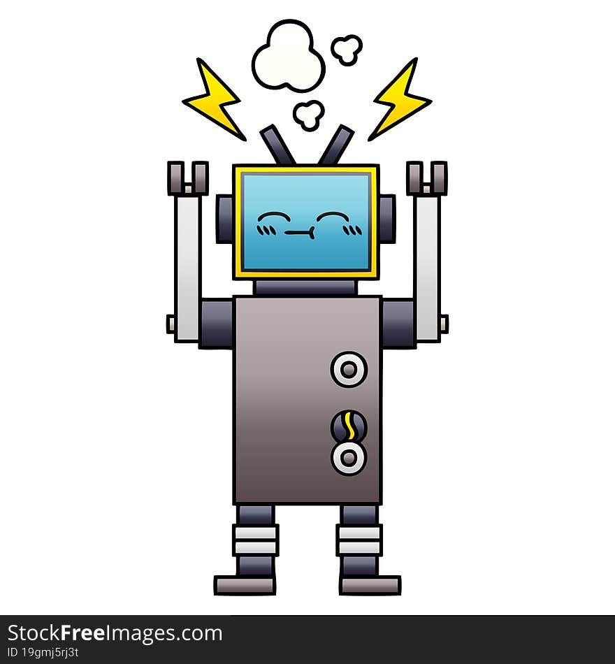 Gradient Shaded Cartoon Robot