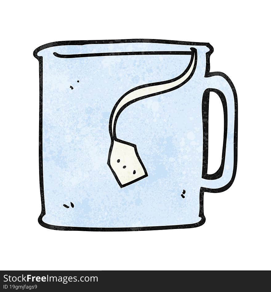 textured cartoon mug of tea