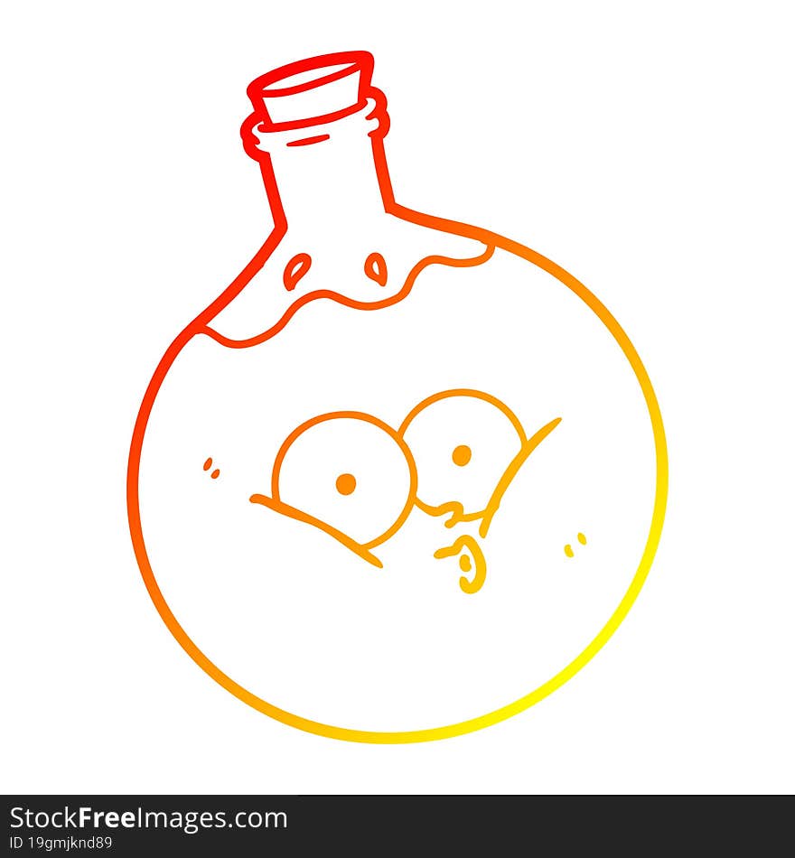 Warm Gradient Line Drawing Cartoon Potion