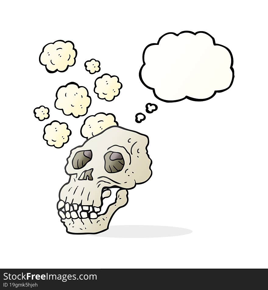 Thought Bubble Cartoon Ancient Skull